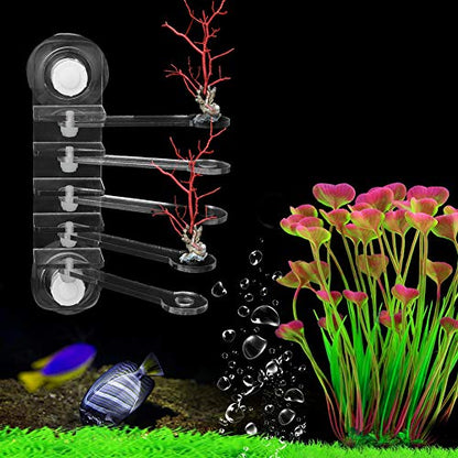 Acrylic Transparent Five Claw Life Tree Frag Rack Base, SPS Holder with 5 - Hole Design, 180 - Degree Adjustable Arms and Strong Suction Cup for Reef Aquarium