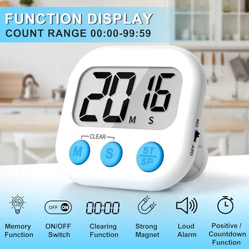 ZILLEEN Classroom Timer for Kids Teachers 2 Pack Digital Timers Black White - color: Black & White