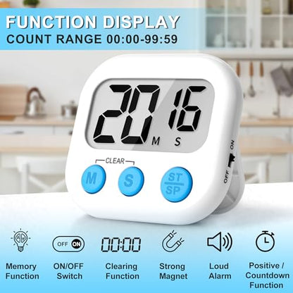 ZILLEEN Classroom Timer for Kids Teachers 2 Pack Digital Timers Black White - color: Black & White