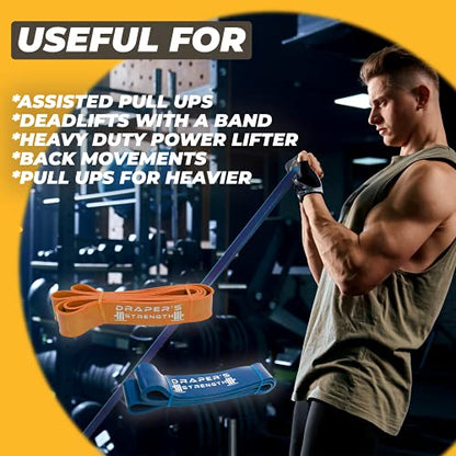 Draper's Strength Heavy Duty Resistance Stretch Loop Bands for Powerlifting Workout Exercise and Assisted Pull Ups - color: #05 Green