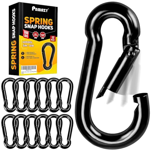 300LBS 2" Spring Snap Hooks Carabiner Clips - 12Pcs Heavy-Duty Utility Hook - size: 12Pcs 2In