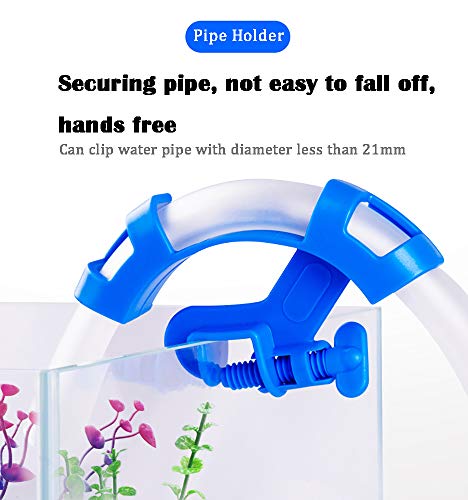 3Pcs Adjustable Fish Tank Water Hose Holder Water Tube Clamp Fixed Clip Aquarium Pipe Holder (1 Curved Shape, 2 Straight)