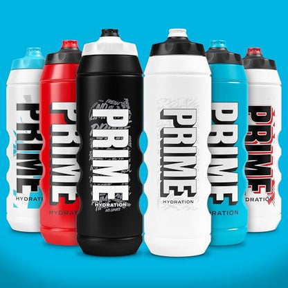 PRIME 32 oz Blue Squeeze Sports Water Bottle, BPA Free, Dishwasher Safe, Easy-Grip Ergonomic Leakproof Design, Fast Hydration for Gym, Cycling, Running - color: Blue