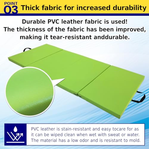 KaRaDaStyle Gymnastics Mat Folding Stretch Mats 71"x31"x2" Exercise Muscle Training Children Play Horizontal Bar Mat Yoga Sports Soundproof Home Use - color: Greige/4-fold