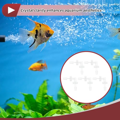 5 Pcs Aquarium Plastic Hose Barb Fitting 1/16" Hose Barb 90 Degree Elbow L Fitting Clear PP - size: 1/16 Inch