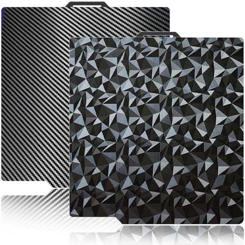 JUUPINE 3D Printer Build Plate Smooth PEO+Smooth PET 257x257mm Spring Steel Sheet for Bambu Lab P2S/X2D/X1/X1C/X1E/P1P/P1S/A1 Heat Bed for Bambu lab X2D Build Plate (Carbon Fiber + Diamond Pattern) - color: Small smooth PEO+Smooth PET