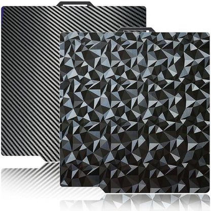 JUUPINE 3D Printer Build Plate Smooth PEO+Smooth PET 257x257mm Spring Steel Sheet for Bambu Lab P2S/X2D/X1/X1C/X1E/P1P/P1S/A1 Heat Bed for Bambu lab X2D Build Plate (Carbon Fiber + Diamond Pattern) - color: Small smooth PEO+Smooth PET