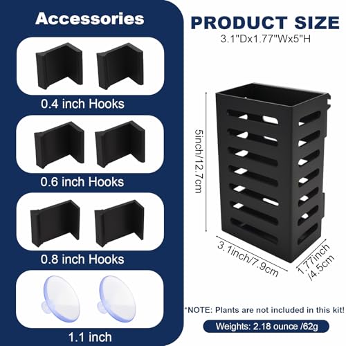 4Pack Aquarium Plant Holder Hanging Aquarium Planters with Hooks and Suction Cups Aquarium Planter Cups Fish Tank Plant Holders for Aquatic Plant Cultivation, Aquascape Decoration