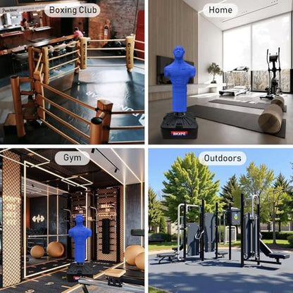 Heavy Duty Punching Bag Stand, Free Standing Boxing Dummy for Home Gym - color: Blue