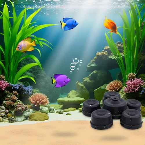 6Pcs Black Aquarium Diaphragm Air Pump Accessories EPDM Rubber Oxygen Pump Replacement Parts for Aquariumss Fishing Oxygen Pump Aquarium Diaphragm Silicone Cup Parts Reolacements Air Pump Accessories