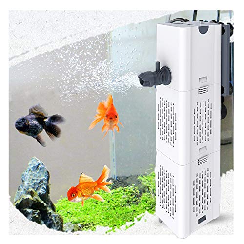 Ultra Quiet Fish Tank Filter 4-in-1 Internal Aquarium Filter ,500-1800L/H Submersible Water Filter Pump Multifunctional Filter Water Pump for Betta, Turtle, Pond fish, Garden. (6W 134GPH (500L/H)) - size: 6W 134GPH (500L/H)