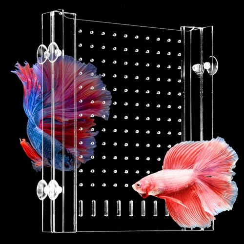 Aquarium Divider with Suction Cup, Adjustable Acrylic Fish Tank Separator, Clear Aquarium Isolation Board Divider Suitable for 10 Gallon Fish Tank Sizes Listed Below (9.45''*11'') - size: 9.45''*11''