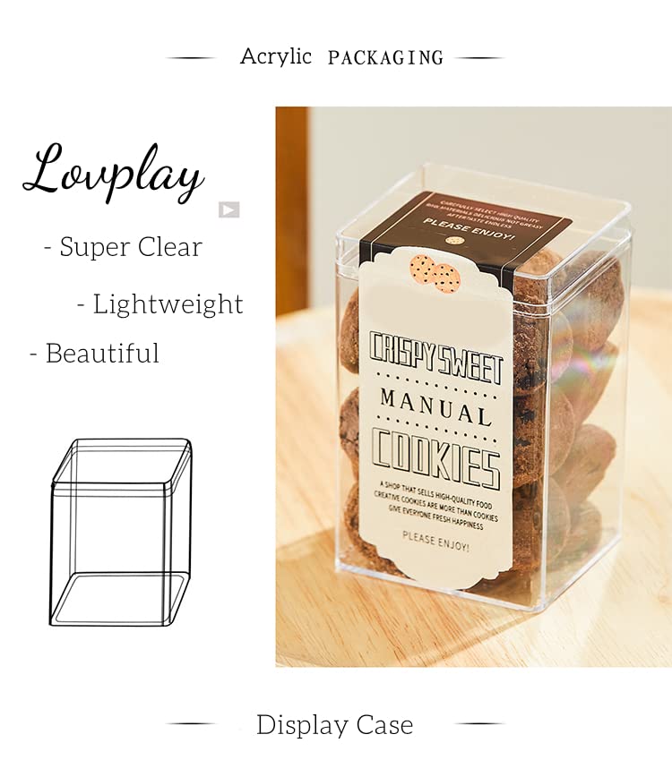 Acrylic Box Clear Display Box with Lid Small Storage Square Cube Jewelry Storage Candy Box Wedding Party Favor Boxes - size: 3.8 x 2.6 x 2.2 Inch
