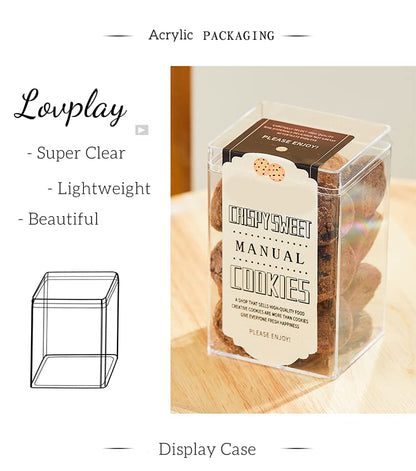 Acrylic Box Clear Display Box with Lid Small Storage Square Cube Jewelry Storage Candy Box Wedding Party Favor Boxes - size: 3.8 x 2.6 x 2.2 Inch