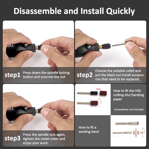 Cordless Rotary Tool, 3.7V Li-Ion 15000rpm Electric DIY Mini Polisher Kit, 72 Pieces Accessories USB Cordless Multi-Tool, Great for Nail Polishing and Light Work