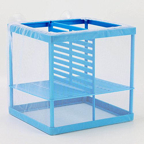 XMHF Fish Tank Aquarium Net Breeder, White Blue
