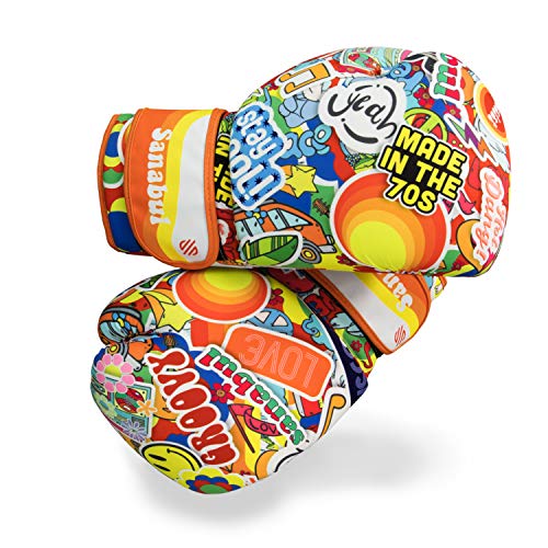 Sticker Bomb Adult Boxing Gloves - color: 70's, size: 10 OZ