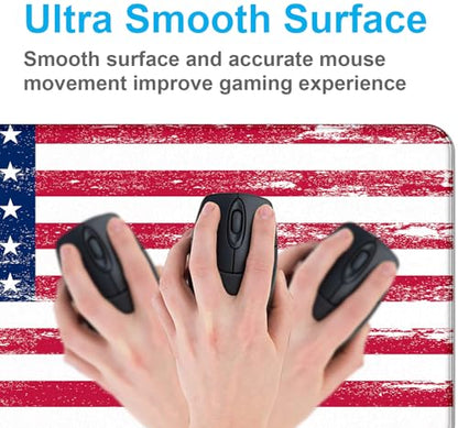 American Flag XXL Large Mouse Pad, Gaming and Home Stitching Side Table Mat | The Surface Of The Mouse Pad Is Designed With Fiber Woven Material, And The Base Is Made Of Natural Anti Slip Rubber. - color: American Flag