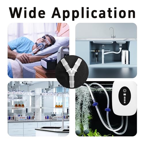 6Pcs 1/2" Hose Barb Fitting Equal Barbed, Transparent Y Shaped 3 Way Plastic Joint Splicer Mender Adapter Union for Air Line Tubing Pipe - size: 0.5 Inch