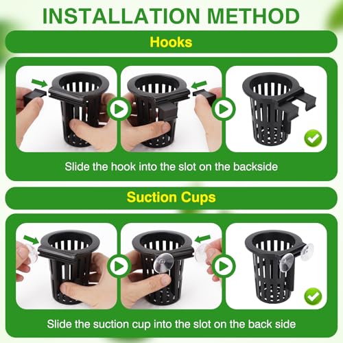 2025 New Upgraded Large Aquarium Plant Holder with 1.57-inch Extension Hooks and Suction Cups for Fish Tank Aquaponic Plant Cultivation and Aquascape Accessories Decorations (2 PCS)