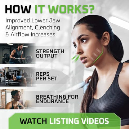 New Age Performance 6DS Weightlifting Mouthpiece, Increase Strength & Reps - color: Lime Green