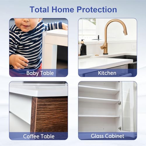 Ultra-Soft Silicone Edge Guards for Baby Proofing,Edge Protector 100% Silicone,Pre-Taped Adhesive Corner Protectors,Clear Child-Safe Table & Furniture Bumpers (1cmx1m)