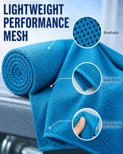 Pack of 20 Cooling Towel 40x12'' Ice Towel for Neck and Face Microfiber Chilly with Bag Breathable Yoga Gym Stay Cool Towels Sweat Rag for Workout Running Camping Pilates Beach, Light Blue - color: Light Blue