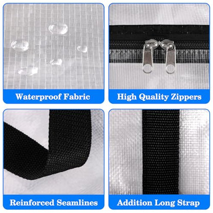 BlissTotes 2-Pack Large Moving Bags with Backpack Straps & Strong Zippers, Heavy-Duty Storage Bags Moving Boxes for Space Saving, Dorms, Transport, 125L-30 Gallons, Clear - size: 30 Gallons