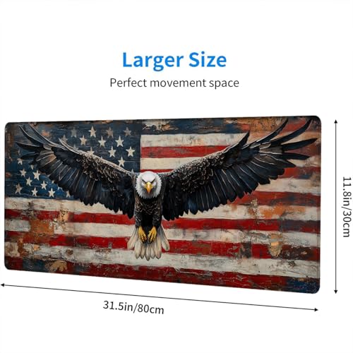 American Flag Gaming Mouse Pad Desk Pad USA Flag XL Mouse Pad Large Mousepad Extended Laptop Keyboard Mat Gaming Desk Pad Mouse Mat Office Computer Keyboard Laptop Home 31.5"x11.8" - color: American Flag_005, size: 11.8" x 31.5"