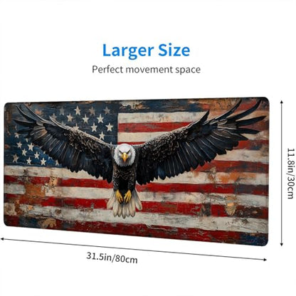 American Flag Gaming Mouse Pad Desk Pad USA Flag XL Mouse Pad Large Mousepad Extended Laptop Keyboard Mat Gaming Desk Pad Mouse Mat Office Computer Keyboard Laptop Home 31.5"x11.8" - color: American Flag_005, size: 11.8" x 31.5"
