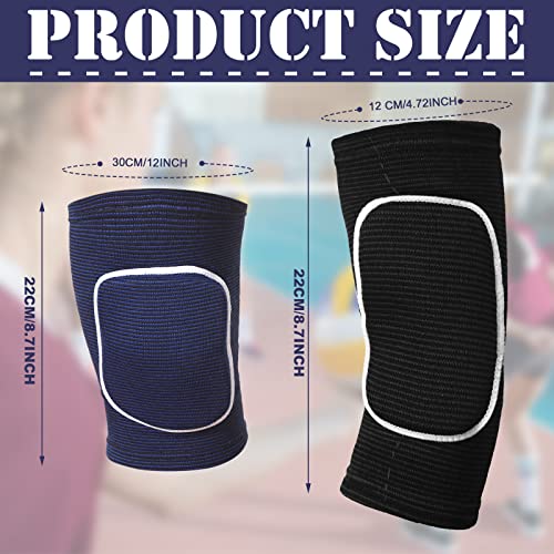 Sosation 2 Set Volleyball Elbow Pads and Knee Arm Sleeves,Black Blue - color: Black Blue
