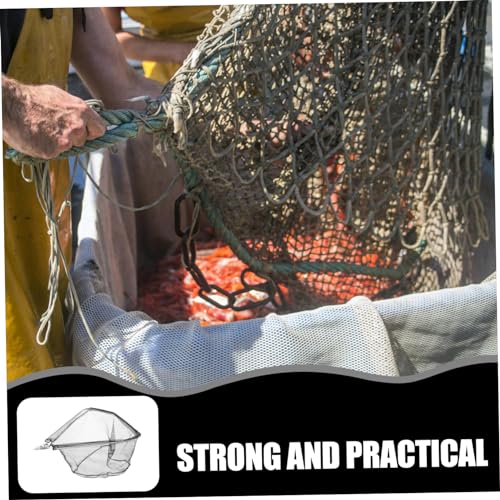 UPKOCH Detachable Triangle Fishing Net Head Stainless Steel Frame Portable Large Capacity Catching Basket Practical Replacement Mesh for Fish Lightweight and Strong Design