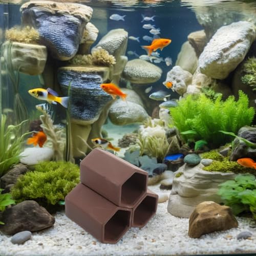 Shrimp Hideaway Cave and Pottery Aquarium Breeding Tube for Fish Tank, Hiding Shelter Ornament for Shrimp Spawning and Stress Reduction,