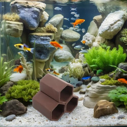 Shrimp Hideaway Cave and Pottery Aquarium Breeding Tube for Fish Tank, Hiding Shelter Ornament for Shrimp Spawning and Stress Reduction,