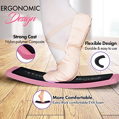 Turning Board for Dancers, Cheerleaders, Gymnasts, Ice Skaters | Improve Turns, Balance & Stability — Ballet Pirouette Trainer, Figure Skating & Gymnastics Practice Board - color: Pink