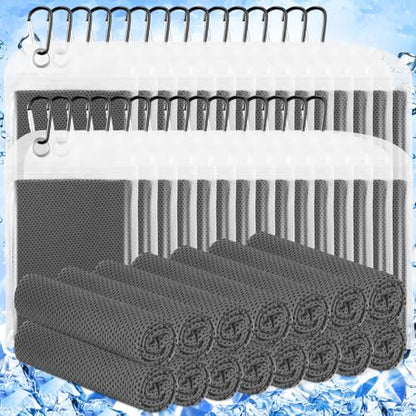 Hosuly 30 Pack Cooling Towels Bulk Microfiber Breathable, Dark Gray - color: Dark Gray