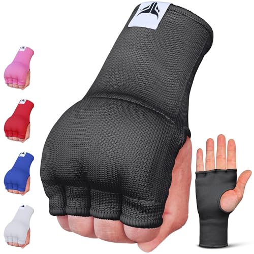 Mytra Fusion Inner Gloves Elastic Quick Easy Gel Padded Boxing Hand Wraps for Men & Women Boxing Wraps for MMA, Muay Thai, Kickboxing, Punching and Martial Arts - size: Small-Medium