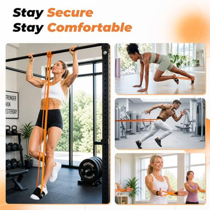 Resistance Band Anchor Straps for Legs, Ankles & Arms – No Rolling, No Slipping, Anti-Pinch, Hair-Friendly – Protective Sleeves for Loop-Style Booty Bands, Home & Gym Workouts