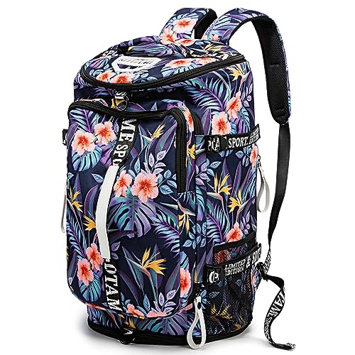 Gym Duffle Bag Backpack,4‑Way Waterproof with Shoe Compartment Travel Laptop - color: Orange