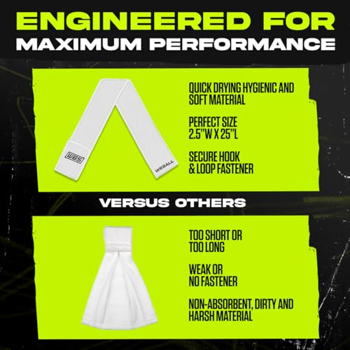 We Ball Sports Streamer Football Towel, Sports Towel with Hook and Loop Fastener to Clean Football Visor and Gloves (White) - color: White