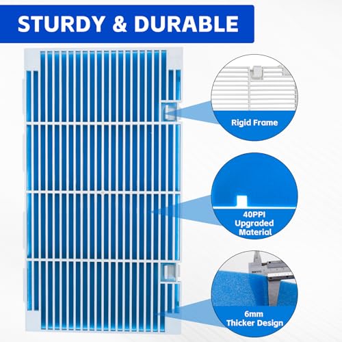 RV A/C Air Conditioner Cover Grille Compatible with Dometic 3104928.019 with Interior Air Filter Pad Assembly (2 Pcs RV A/C Ducted Grilles and 4 Pcs Filters)