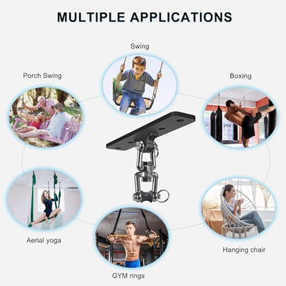Kipika Heavy Bag Hanger Wall Mount Punching, Heavy Duty Boxing Bag Bracket for Home Gym Indoor Training, Adjustable & Rotatable Punching Bag Bracket for Boxing, Muay Thai - color: ‎‎A-Black（2 pack）