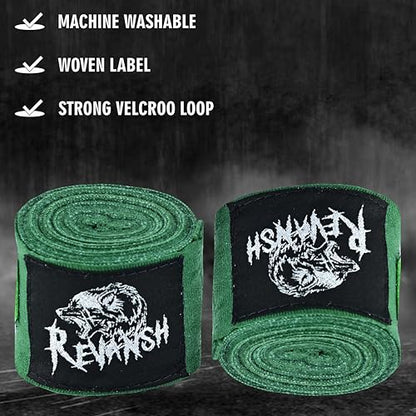 Sports 180-Inch Mexican Style Hand Wraps – Elasticated for Boxing, MMA, Kickboxing, Muay Thai & Martial Arts | Men & Women - color: Green