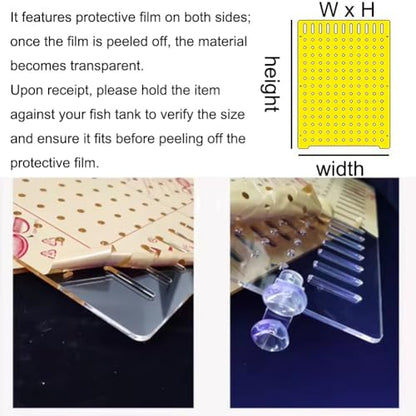 Rygcrud Aquarium Divider – 5mm Thick Transparent Acrylic Panel with Suction Cups, Fish Tank Isolation Board Partition for Divide Space(55x75cm) - size: 55x75cm