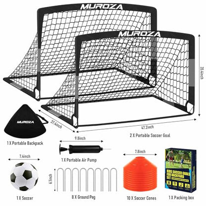 Soccer Goal, Kids Soccer Goals for Backyard Set, Pop Up Soccer Net - color: Black Gray, size: 4 ft x 3 ft