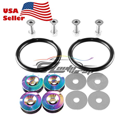 Neo Chrome Bumper Quick Release Fasteners for Car Bumpers Trunk Fender Hatch Lids Kit - color: NEO CHROME