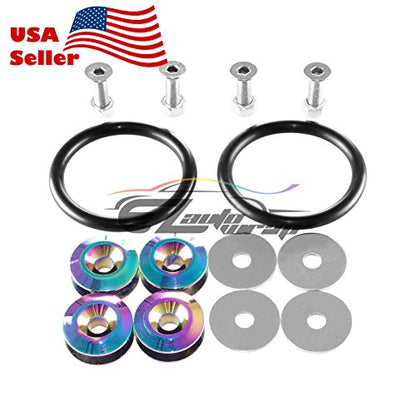 Neo Chrome Bumper Quick Release Fasteners for Car Bumpers Trunk Fender Hatch Lids Kit - color: NEO CHROME
