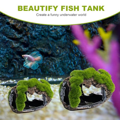Betta Broken Barrel Decor Fish Tank Accessories, Resin Fish Hide Cave Aquarium Decoration Fish Tank Toys Hole Accessories (Small)