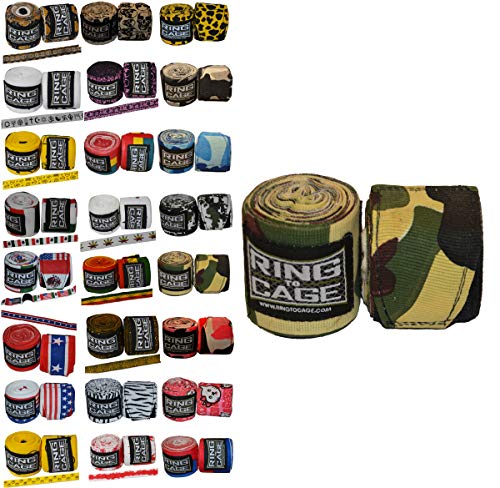Ring to Cage Handwraps Mexican Style Stretchable- Patterned 180" Long - 23 Color Patterns - color: Camo (Traditional)