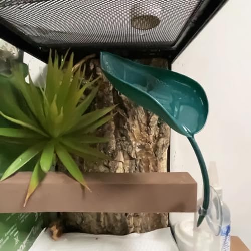 Turtle Basking Area - Floating Terrarium Creatures, Reptile Tank Leaf Terrace | Climb Support Pad, Suction Accessory Rest Spot, Gecko Toad Frog Deck for Garden Aquatic Display - color: Dark green